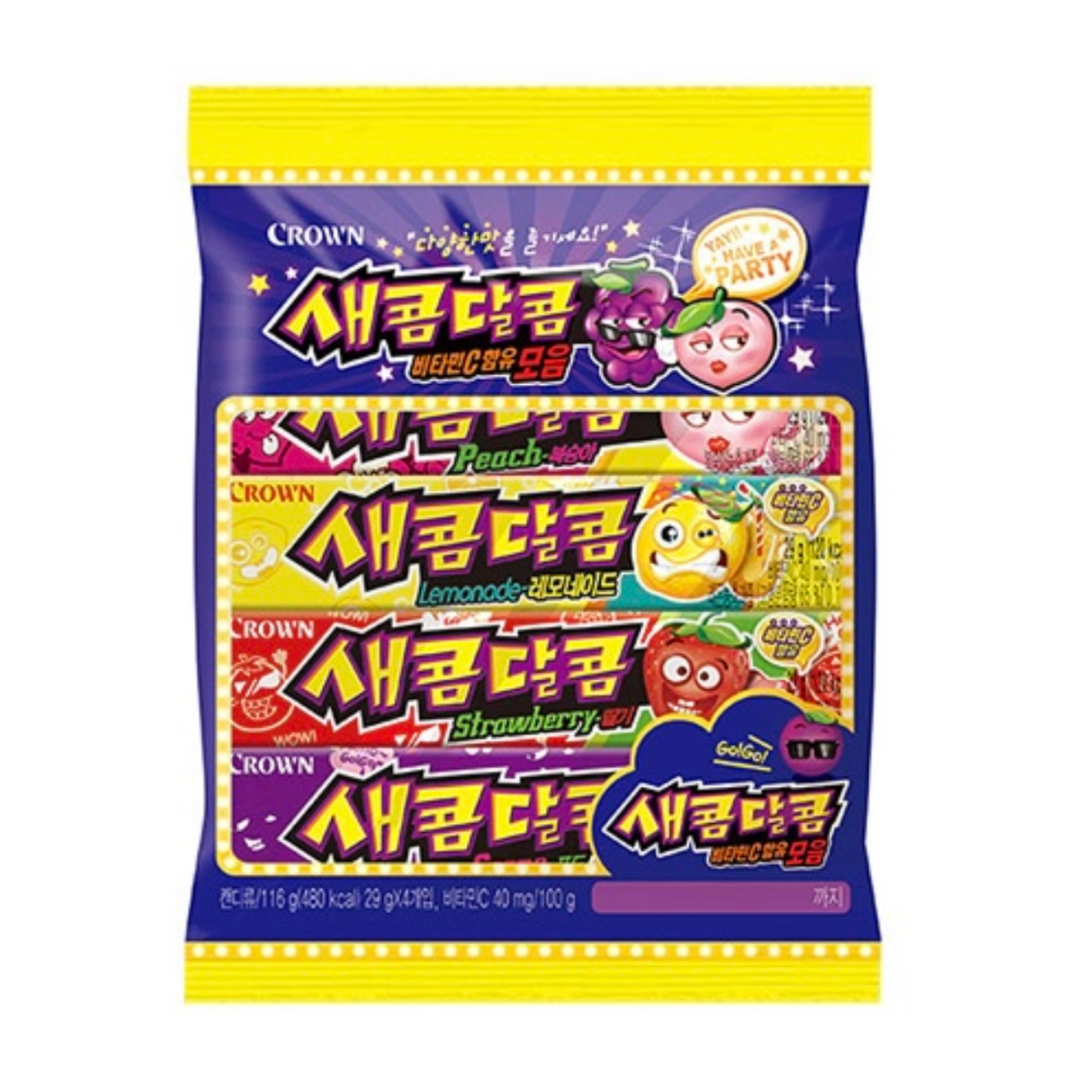 *Crown kẹo chua ngọt 4 cái (116g)