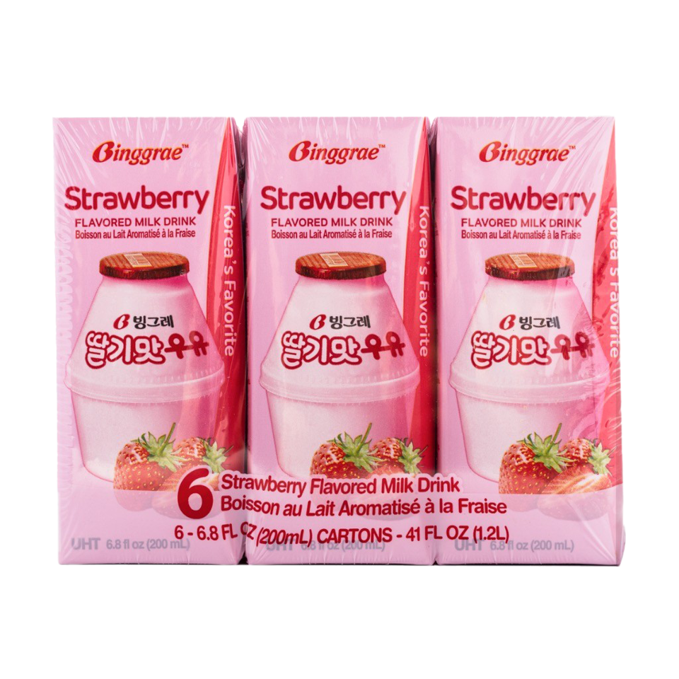 <Binggrae> Sữa dâu (200ml x 6)