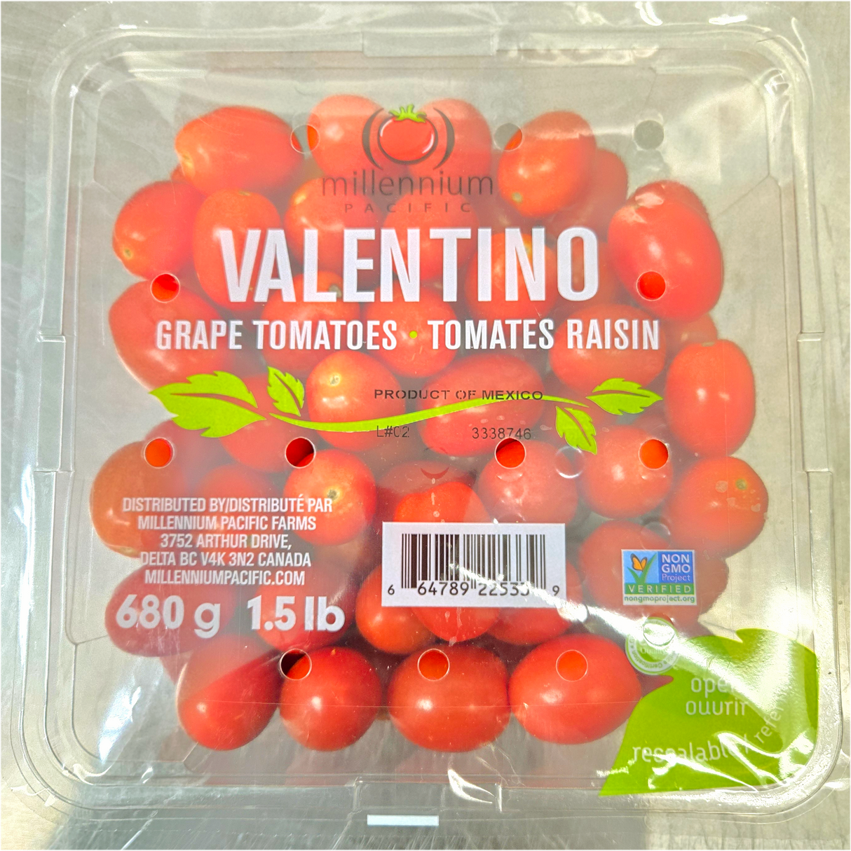 <샌디팜> Valentino 방울 토마토 (grape Tomato, 1.5LB)