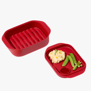 실리콘 찜기 멀티 (스트로베리 레드 / 1,100ml)