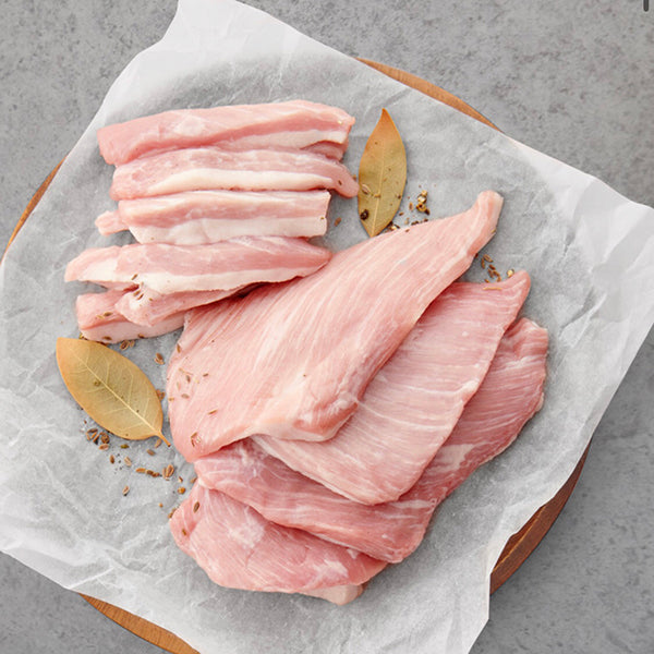 <CHOWON> Fresh Pork Jowl (1LB, Refrigerated Meat/Sliced)