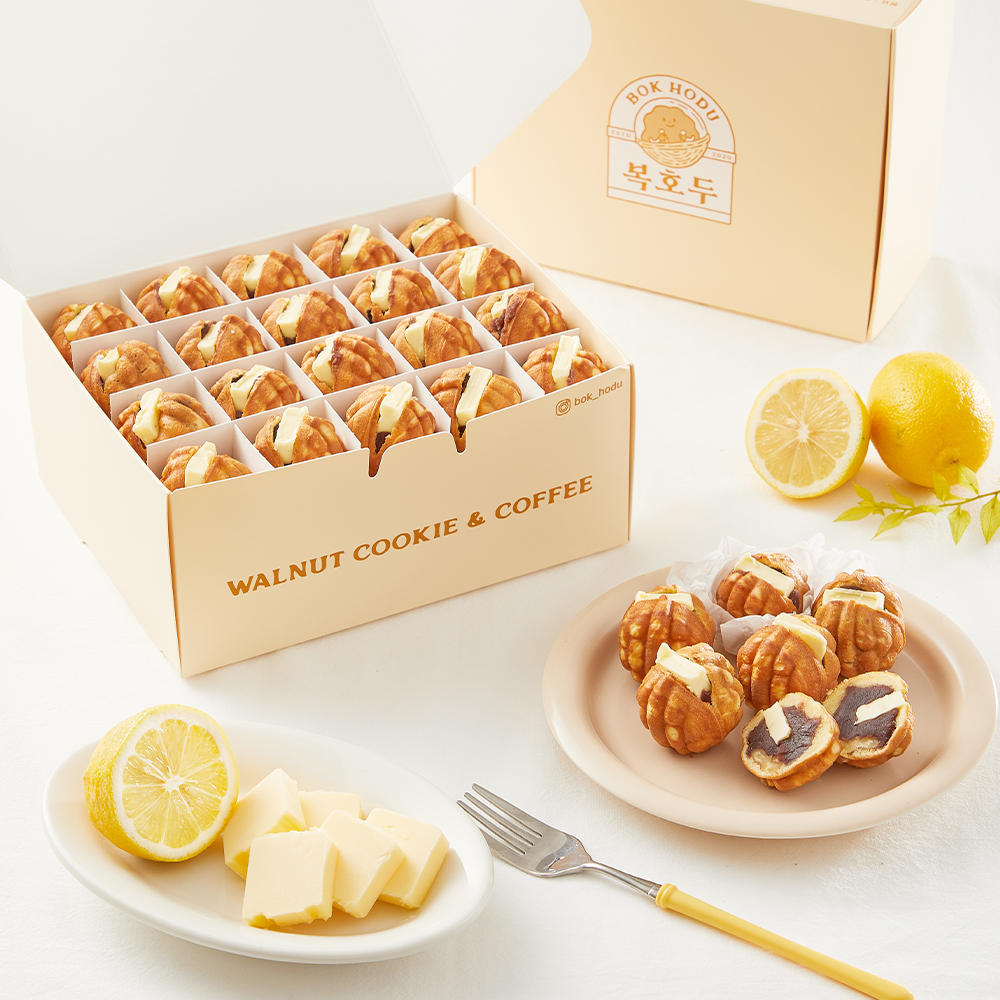 [Bokhodu] bánh quy hạt óc chó bơ chanh (460g, 20 cái)