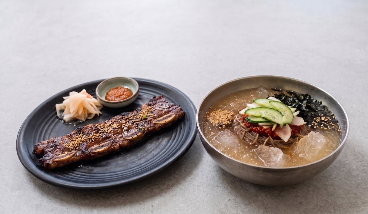 LA Galbi + Mulmakguksu (1 Serving Combo)