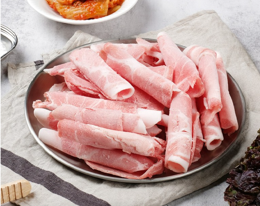 [CHOWON] Pork Neck Shabu Shabu (approximately 1lb, frozen/rolls/1~1.5mm)