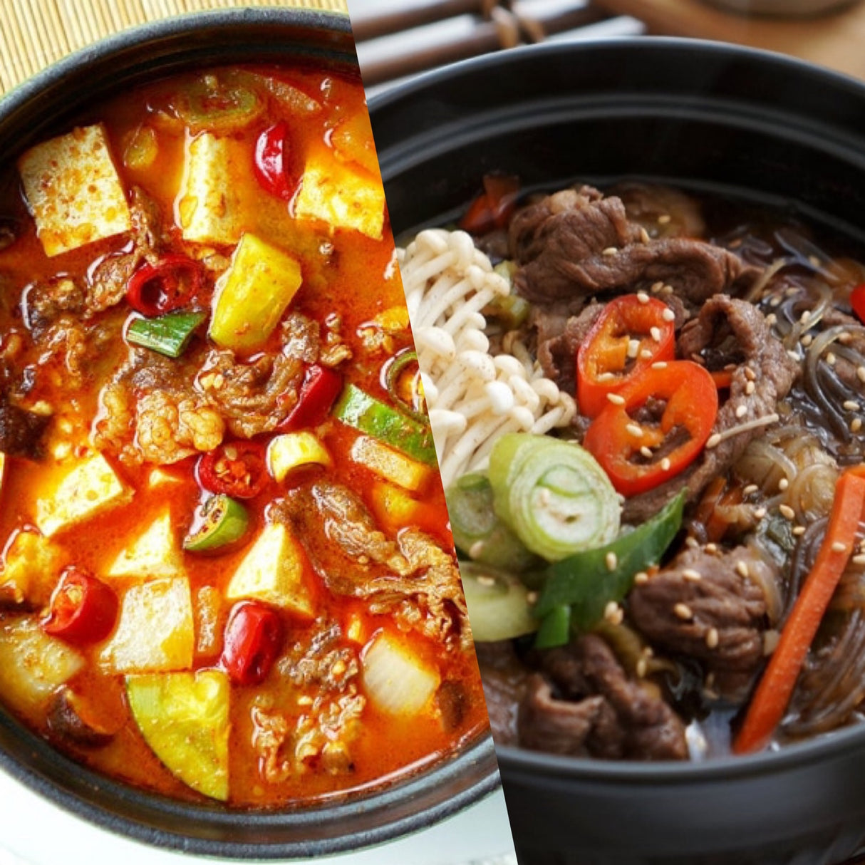 [YUM YUM] Beef Brisket Soybean Paste Stew (Approx. 600g) + Stone Pot Bulgogi (Approx. 600g)