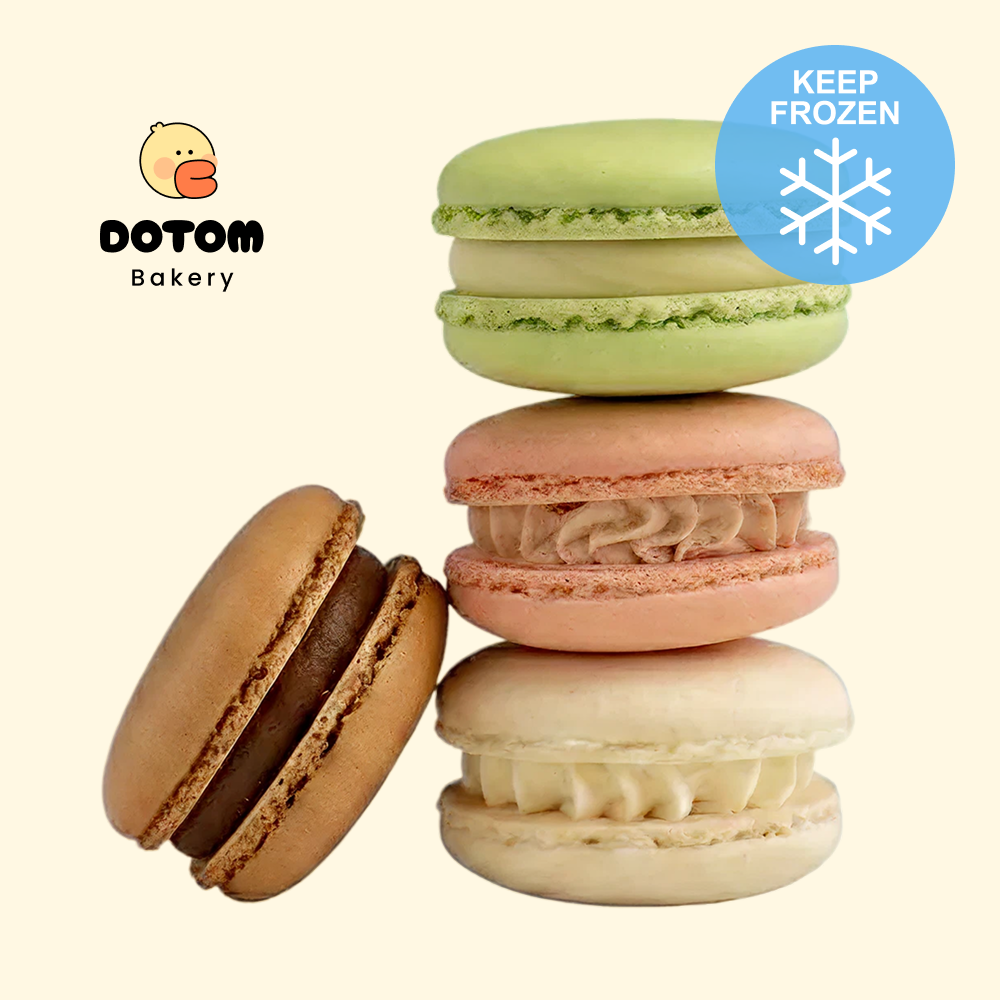 [Dotom] Macaron 4 cái (Pistachio, Dâu, Sô cô la, Vanila)