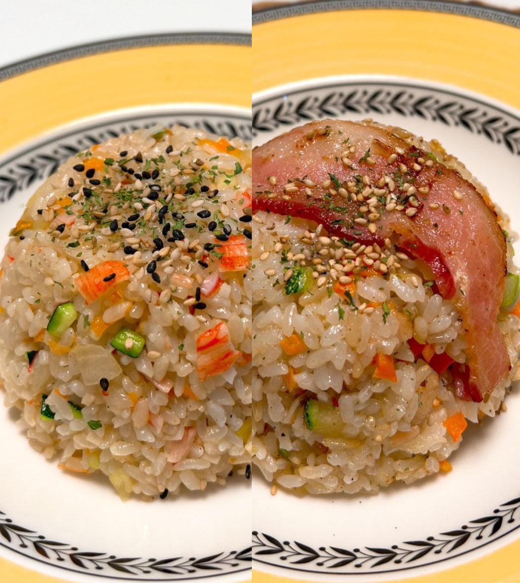 Crab Meat Fried Rice (250g) + Bacon Fried Rice (250g)
